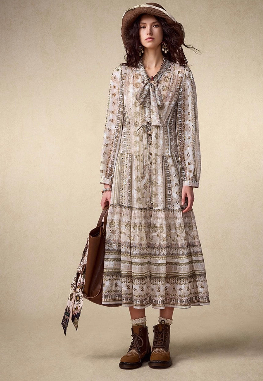 Resort Printed Chiffon Dress