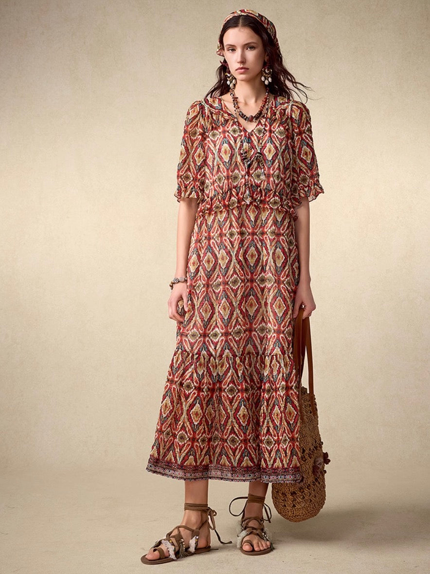 Exotic Printed Maxi Dress – New Arrival
