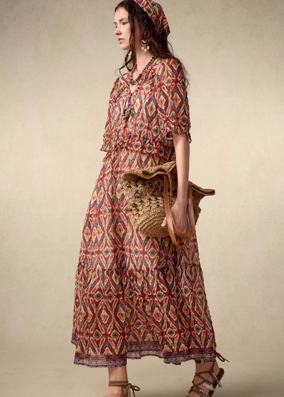 Exotic Printed Maxi Dress – New Arrival